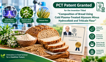 Composition of bread using cold plasma-treated alyssum minus hydrocolloid and triticale flour